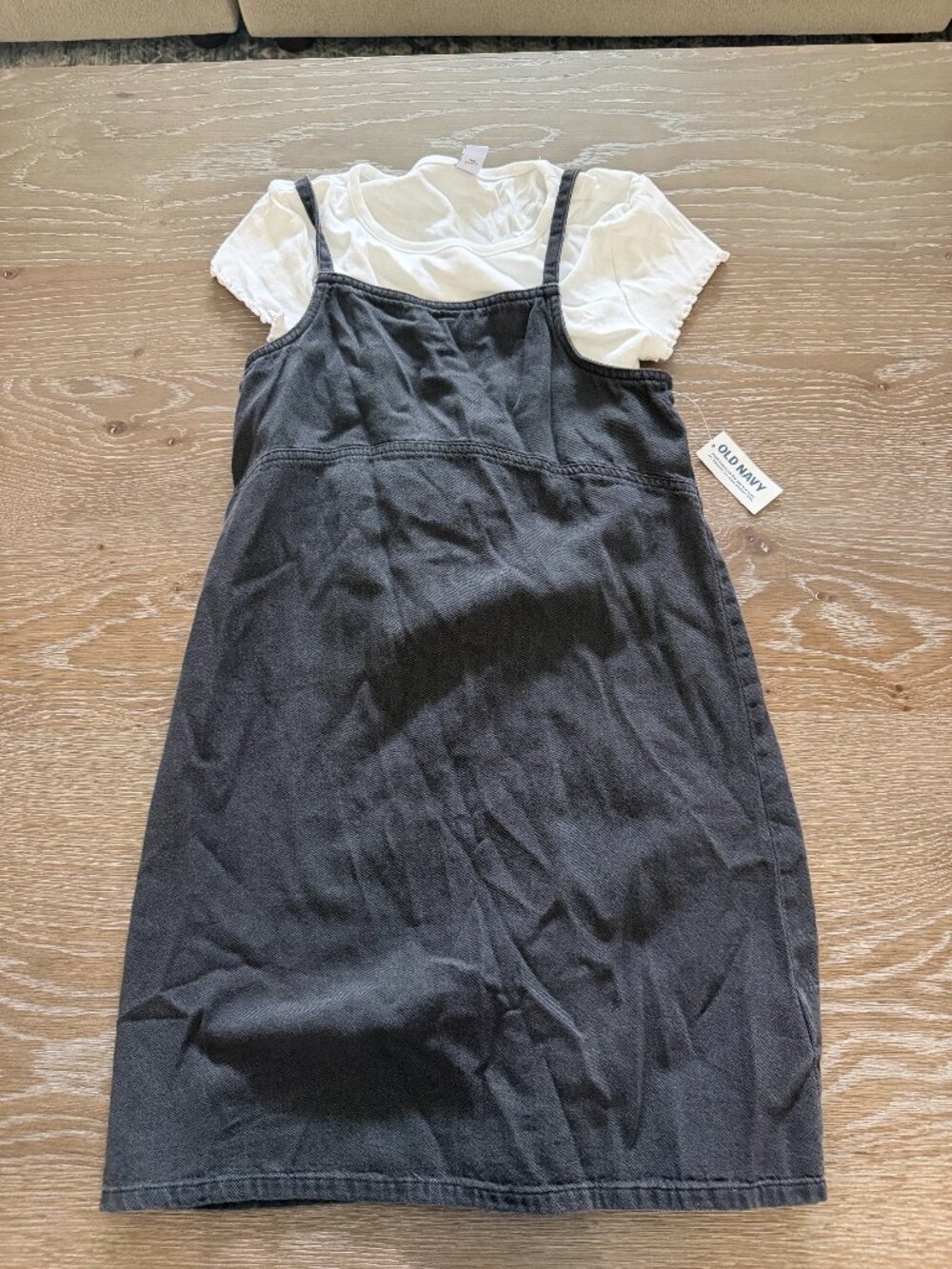 NWT!  Girls Old Navy 2 piece black denim pull on dress size large 10/12